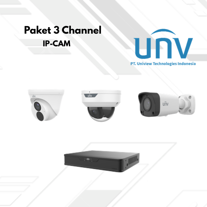 Paket CCTV UNV Ip Camera 3 Channel