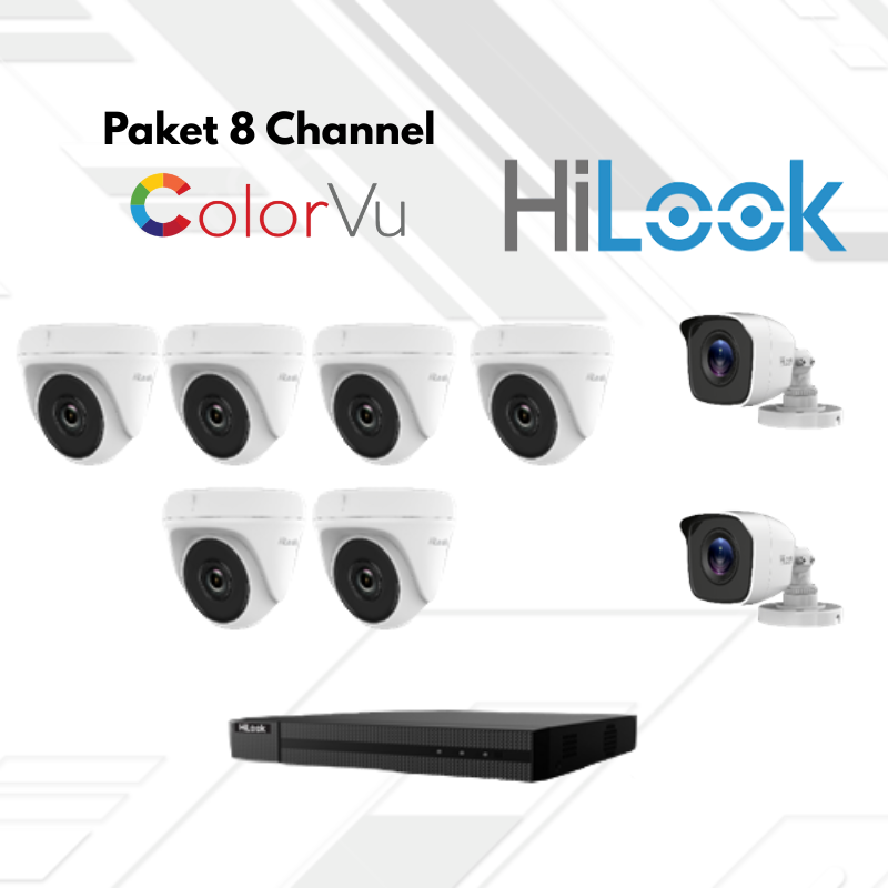 Paket CCTV HiLook FullColor 8 Channel