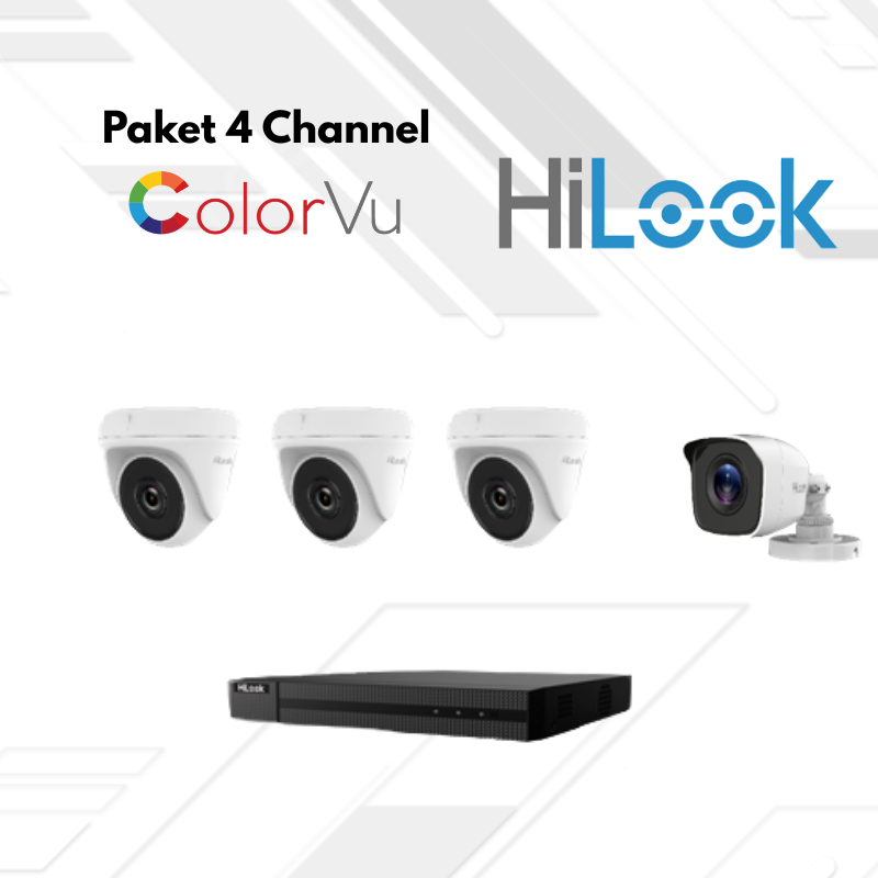 Paket CCTV HiLook FullColor 4 Channel