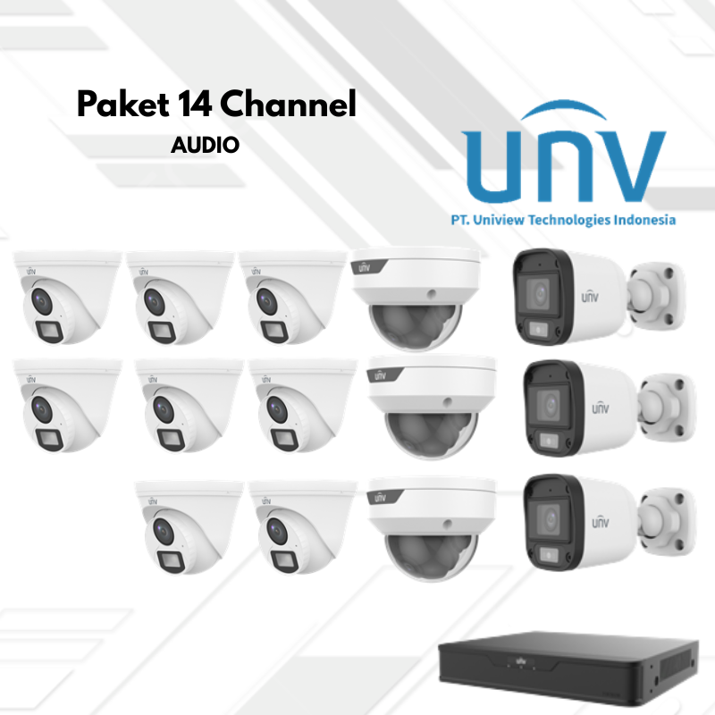 Paket CCTV UNV Audio 14 Channel