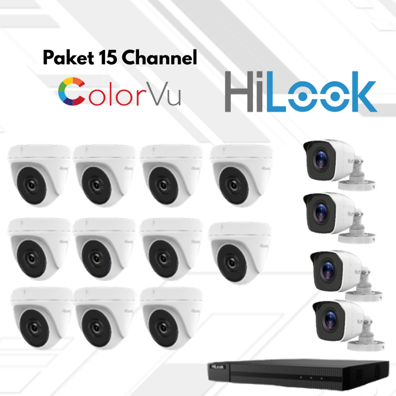 Paket CCTV HiLook FullColor 15 Channel