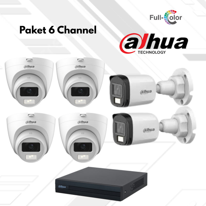 Paket CCTV Dahua Full Color 6 Channel