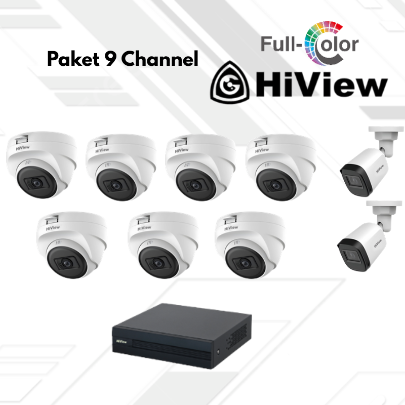Paket CCTV HiView Full Color 9 Channel
