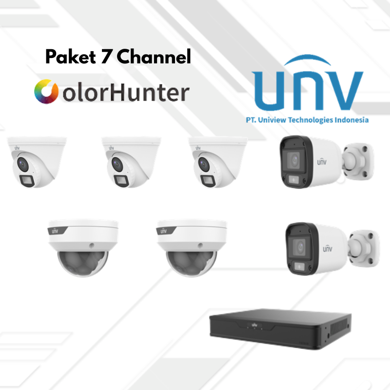 Paket CCTV UNV Full Color 7 Channel