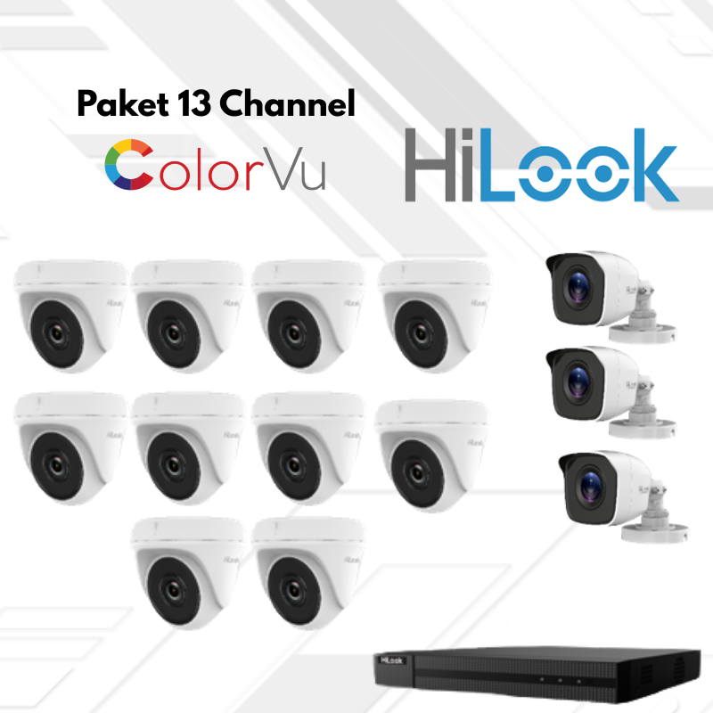Paket CCTV HiLook FullColor 13 Channel