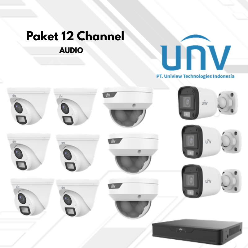 Paket CCTV UNV Audio 12 Channel