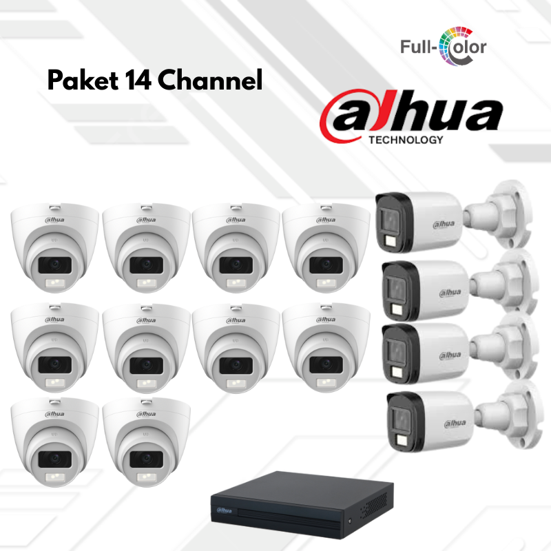 Paket CCTV Dahua Full Color 14 Channel