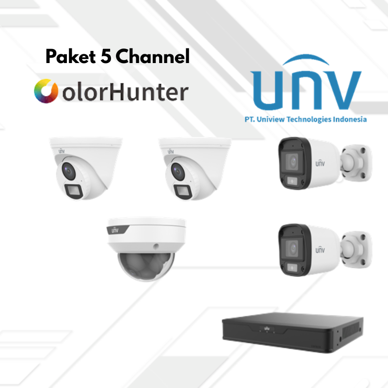 Paket CCTV UNV Full Color 5 Channel