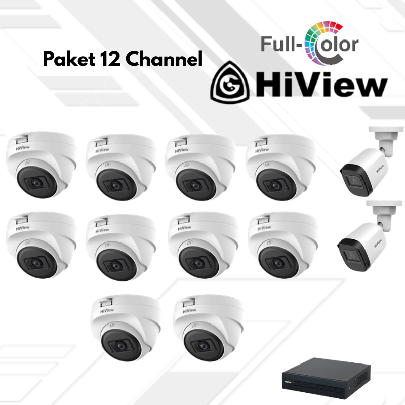 Paket CCTV HiView Full Color 12 Channel